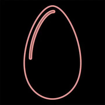 Neon egg the red color vector illustration flat style image イラスト素材
