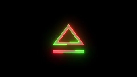 Neon eject icon green red color glowing animated black background Stock Footage 273782404