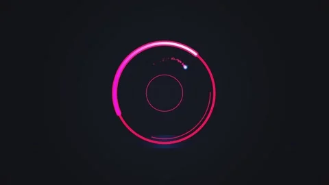 Neon Electric Circular Spinner Loop Chroma Key Green Screen Seamles Video stock 340875110