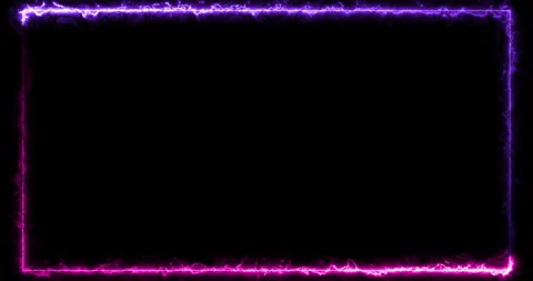 Neon Electric Energy Frame Border Animation Stock Footage 340264590