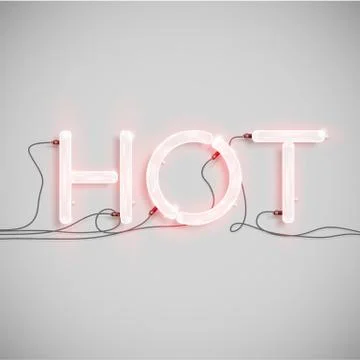 Neon electric word type, vector illustration. Stock Illustration