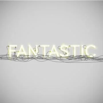 Neon electric word type, vector illustration. Illustrazione stock
