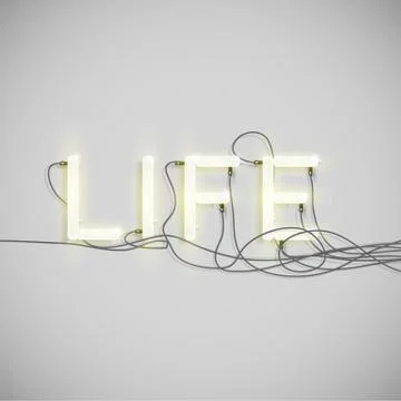 Neon electric word type, vector illustration. Stock Illustration