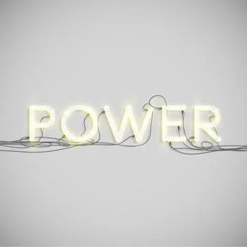 Neon electric word type, vector illustration. Stock Illustration