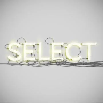 Neon electric word type, vector illustration. Stock Illustration