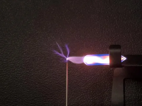 Neon electrified with tesla coil Stock Photos