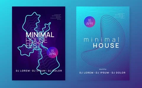 Neon electronic event. Electro dance dj. Trance sound. Club fest Stock Illustration