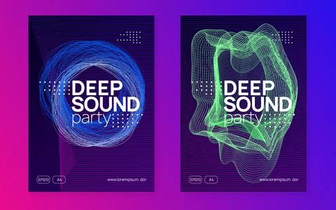 Neon electronic event. Electro dance dj. Trance sound. Club fest Stock Illustration