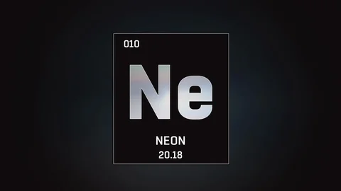 Neon as Element 10 of the Periodic Table 3D animation on grey background 스톡 동영상 119199536