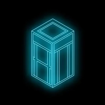 Neon elevator shining in the dark representing future technology Stock Illustration