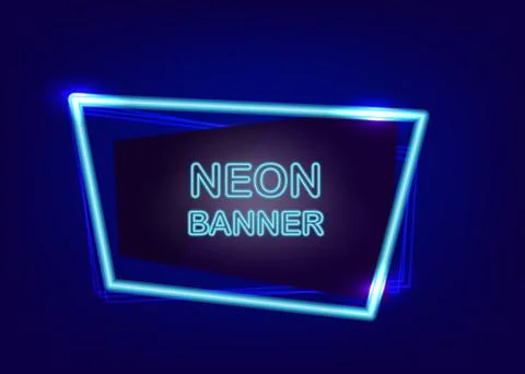 Neon empty text banner Illustrazione stock