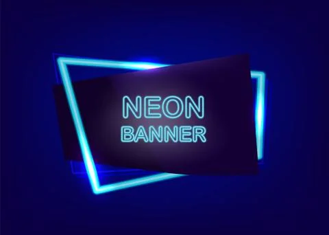 Neon empty text banner Illustrazione stock