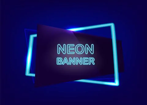 Neon empty text banner Stock Illustration