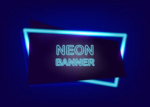 Neon empty text banner Stock Illustration