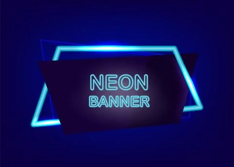 Neon empty text banner Stock Illustration