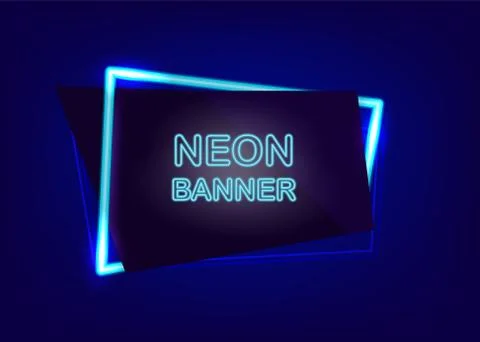 Neon empty text banner Stock Illustration