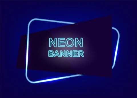 Neon empty text banner Stock Illustration