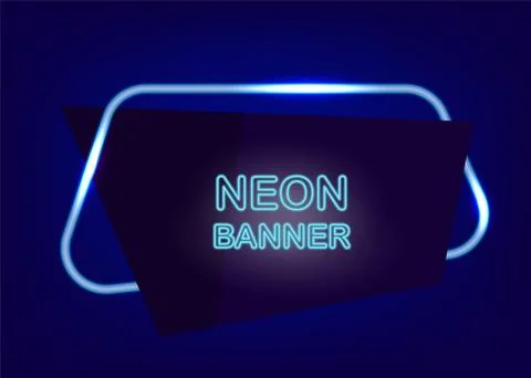 Neon empty text banner Stock Illustration