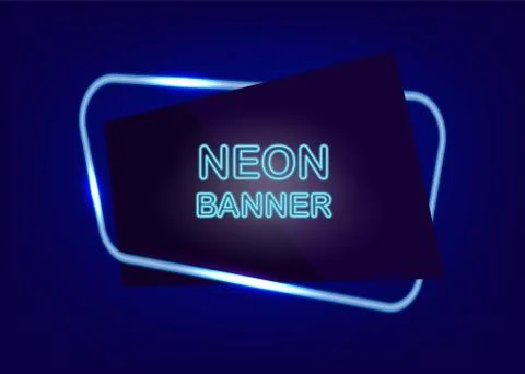 Neon empty text banner Stock Illustration