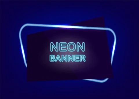 Neon empty text banner Stock Illustration