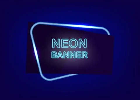 Neon empty text banner Stock Illustration
