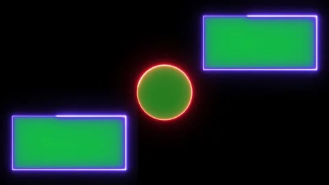 Neon end screen template with glowing circle and rectangle shapes motion gr.. Stock Footage 346490668