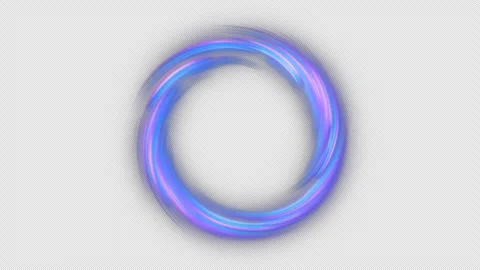 Neon Energy Ring Loop  Blue Purple Light Swirl Circle on Alpha Channel Stock Footage 319582024