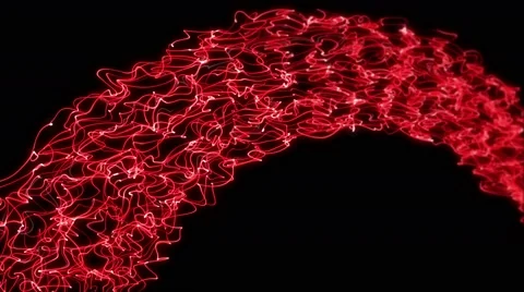 Neon energy wave arch loop background  red Video stock 62896518