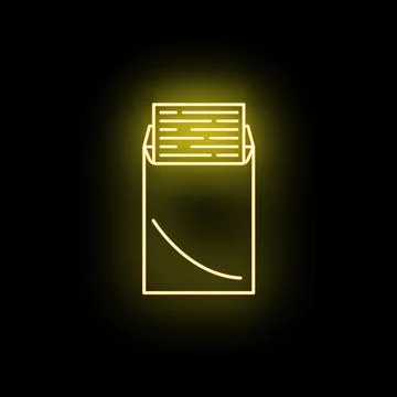 Neon envelope sending message with glowing light lines Stock Illustration