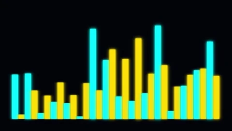 Neon Equalizer Sound Wave Bars Audio Visualizer Animation Video stock 341844232