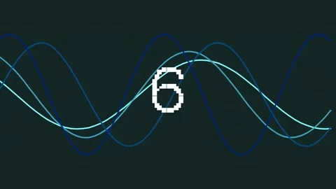 Neon equalizer wave graphic on dark background for music visualizer Stock Footage 342095702
