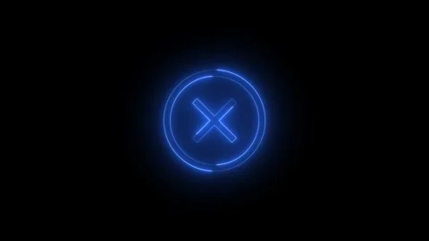 Neon error badge icon glowing black background animation Stock Footage 285522229