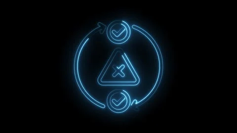 Neon error correction cycle process seamless loop on black background glowi.. Stock-Footage 346003183