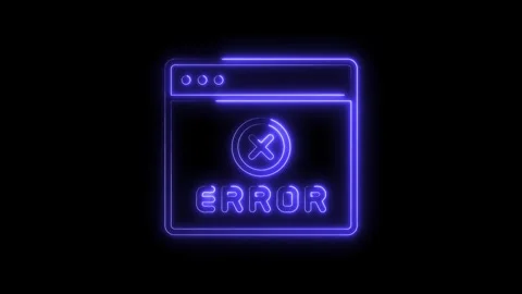 Neon error message on black background for technology glitch concepts and modern Stock Footage 322965872