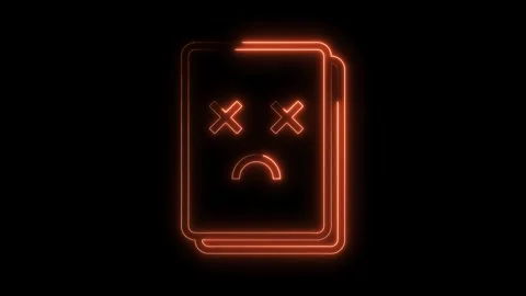 Neon error message glowing on black background represents website or application Stock Footage 322971637