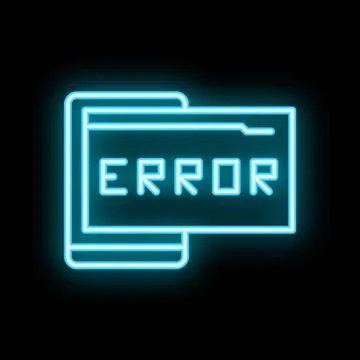 Neon error message showing on multiple computer screens Illustrazione stock