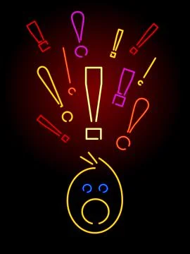 Neon exclamation Stock Illustration