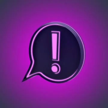 Neon exclamation mark in a bubble Stock Illustration