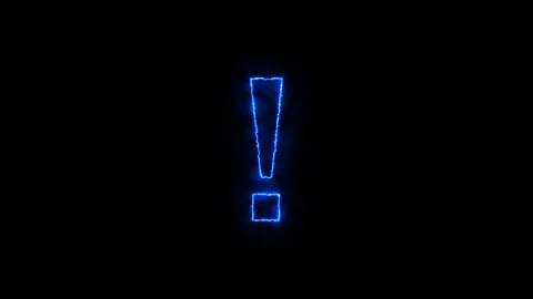 Neon Exclamation Mark Icon Loop Modules for edit with Background. Stock Footage 306030520