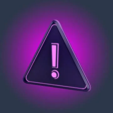 Neon exclamation mark in a triangle Stock Illustration