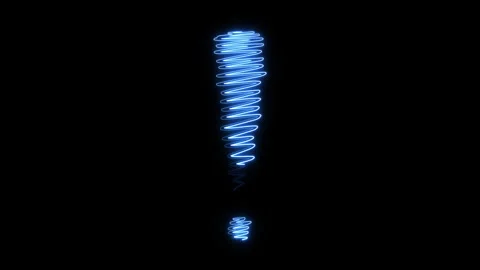 NEON EXCLAMATION SIGN Stock Footage 268985028