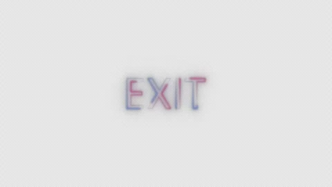 Neon "Exit" sign with flicker on a transparent background. Stock Footage 257544145