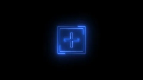 Neon explore content single icon glowing black background animation Video stock 289468875