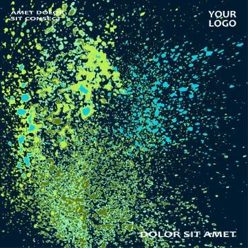Neon explosion paint splatter artistic cover frame design. Decor Stock Illustration