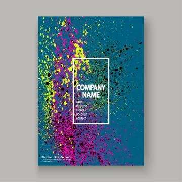 Neon explosion paint splatter artistic cover frame design. Decor Stock Illustration
