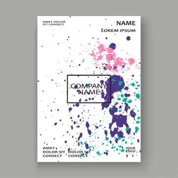 Neon explosion paint splatter artistic cover frame design. Decor Stock Illustration
