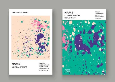 Neon explosion paint splatter artistic cover frame design. Decor Stock Illustration
