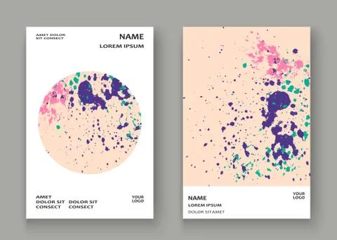 Neon explosion paint splatter artistic cover frame design. Decor Stock Illustration