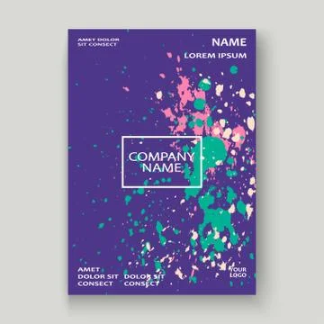 Neon explosion paint splatter artistic cover frame design. Decor Stock Illustration