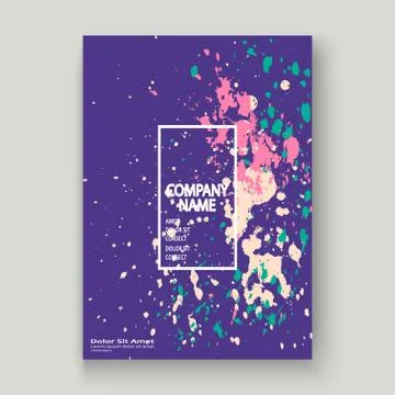 Neon explosion paint splatter artistic cover frame design. Decor Stock Illustration
